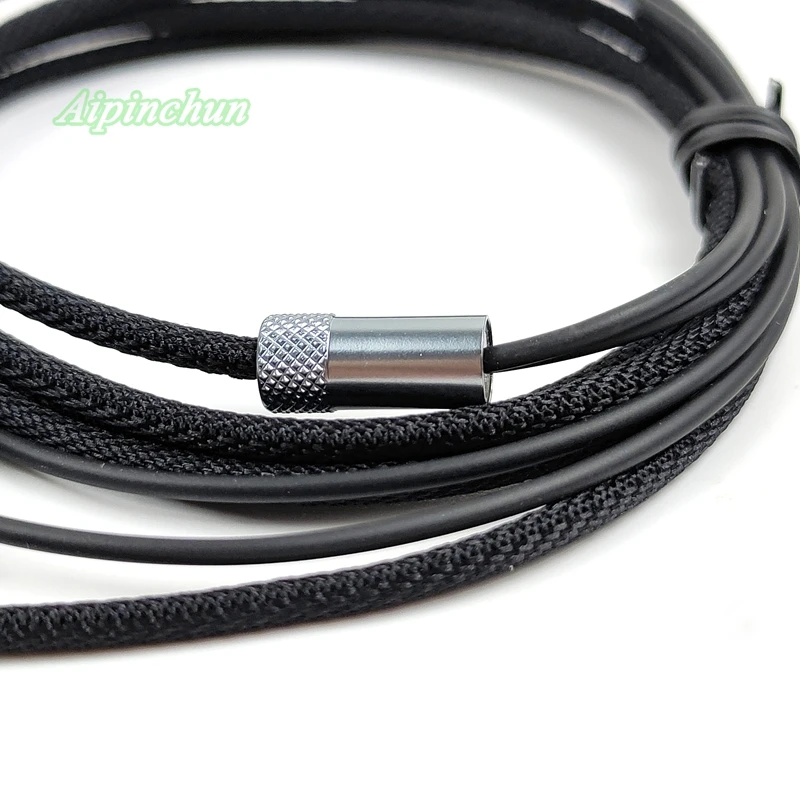 3.5mm Bending Jack Headphone Repair Cable DIY Headset Replacement Wire Fabric Braid Cord with Mic Volume Controller