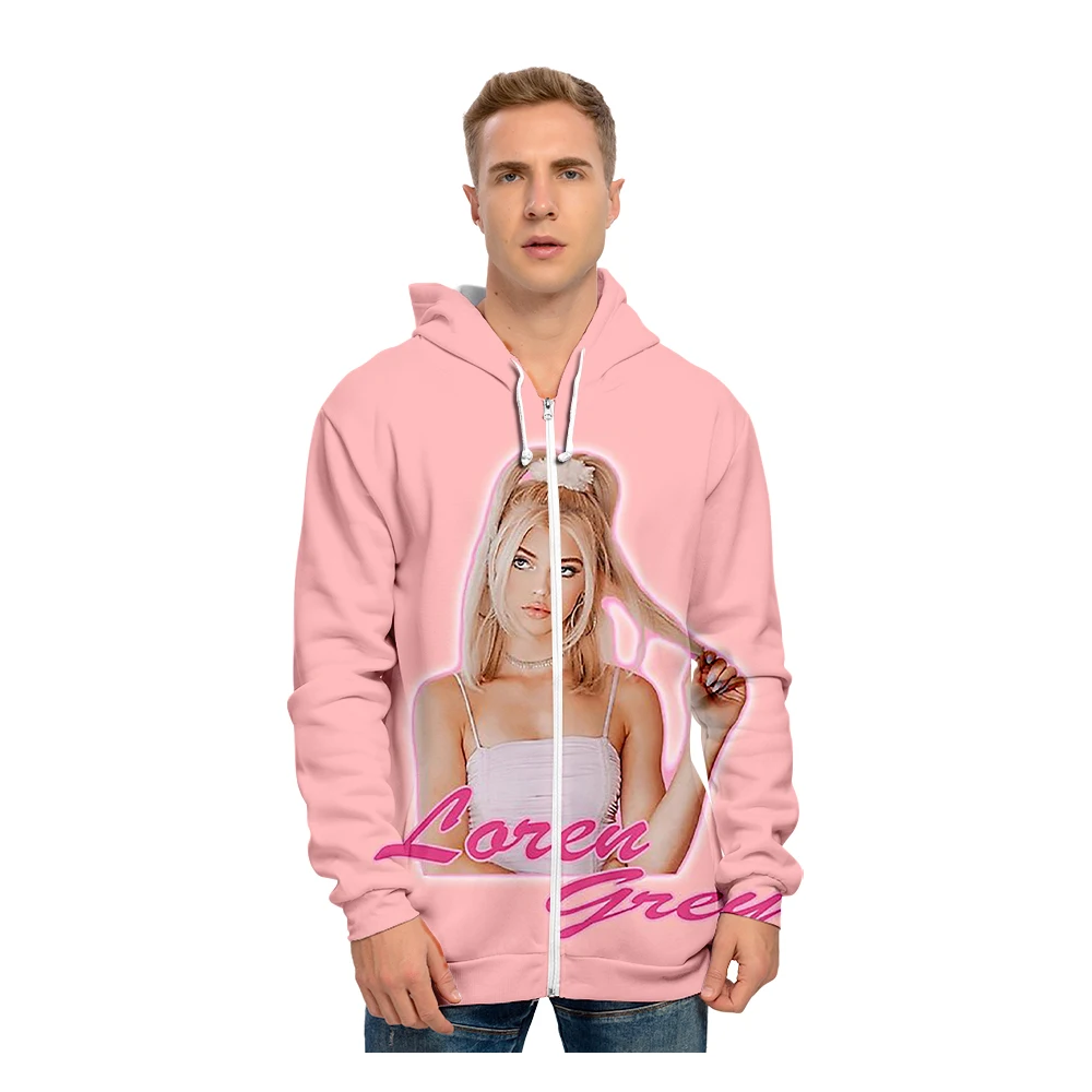 

Loren Gray hoodies sweatshirt Printed graphic pop hip hop internet celebrity sweatshirt casual hoodies swearshirt zipper