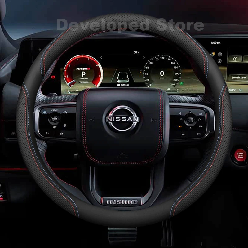 Car Steering Wheel Cover For new Nissan Patrol Y62 Y63 Nismo 2026-2012 Leather Auto Steering Wheel Nissan Patrol Accessories