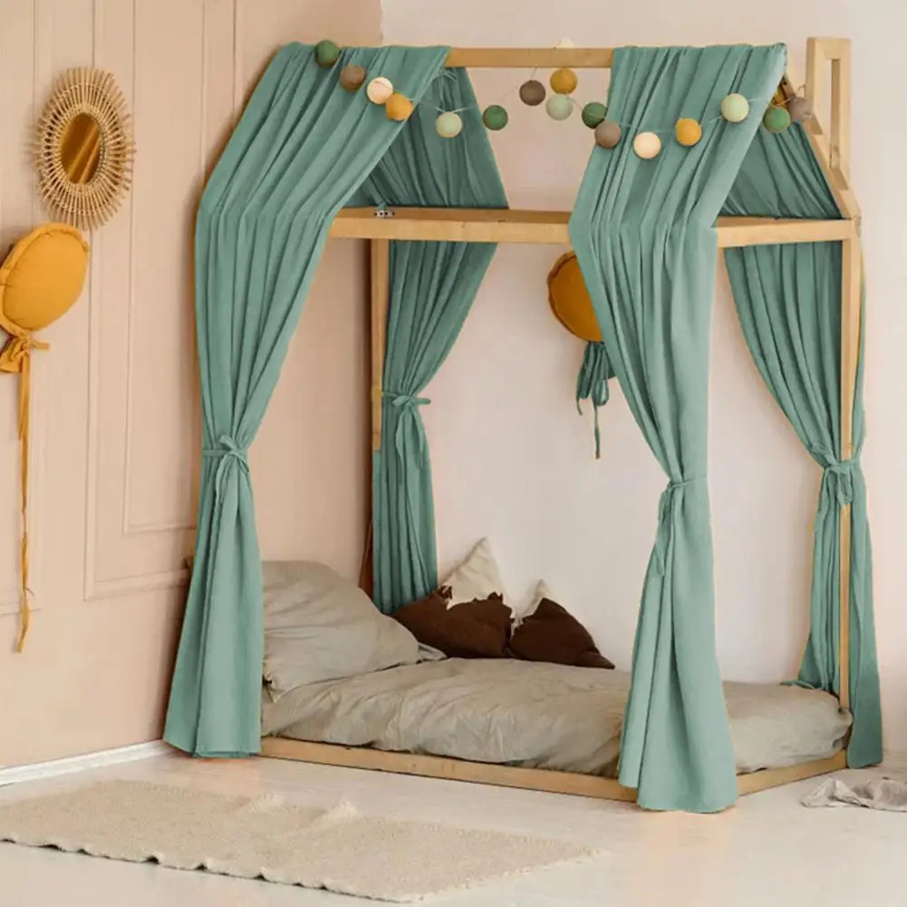 Kids Bed Canopy Children Room Decor Children's Bed Canopy Mosquito Net Soft Cotton Nursery Room Decor Nordic Solid for Girls