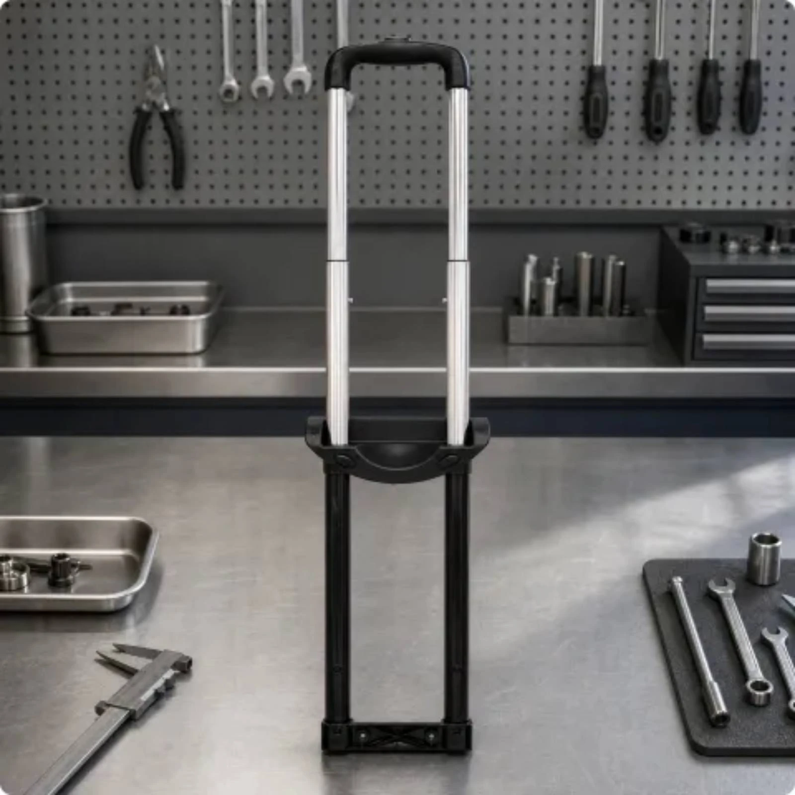 Replacement Luggage Handle with Mounting Base Ergonomic Grip Luggage Telescoping Handle Long-Lasting Easy to Install