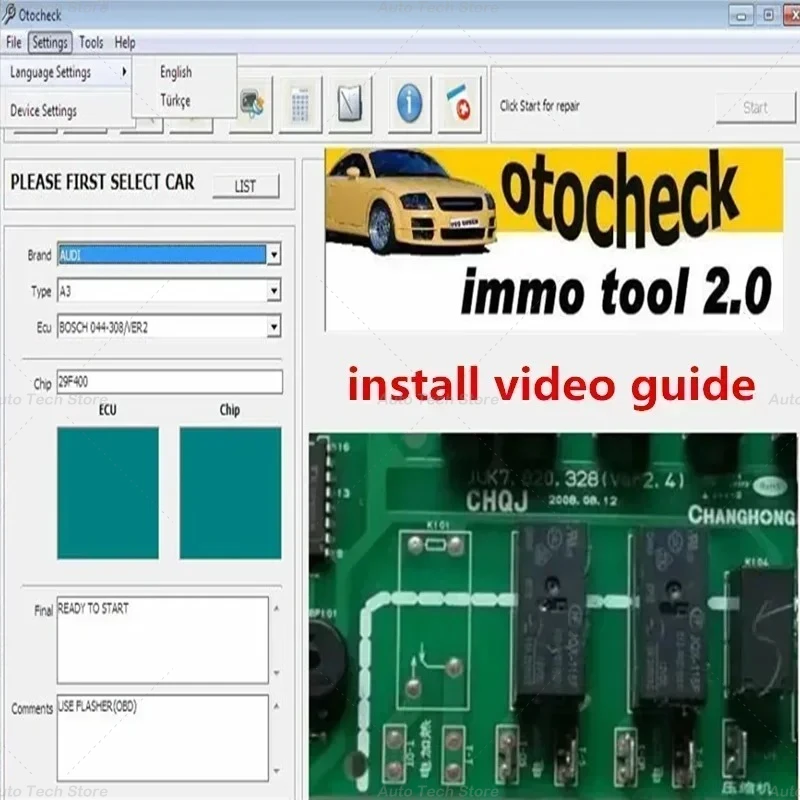 

Immo software Otochecker 2.0 OTO Checker Cleaner anti-theft system repair software is suitable French original vehicles