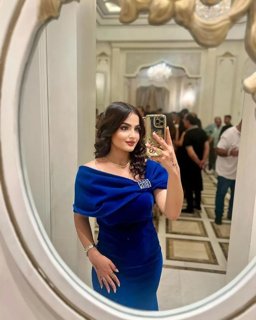 Msikoods 2025 robe de soirée en velours élégant bleu robe formelle épaules nues fente moulante robe de soirée de luxe robe de bal personnalisée