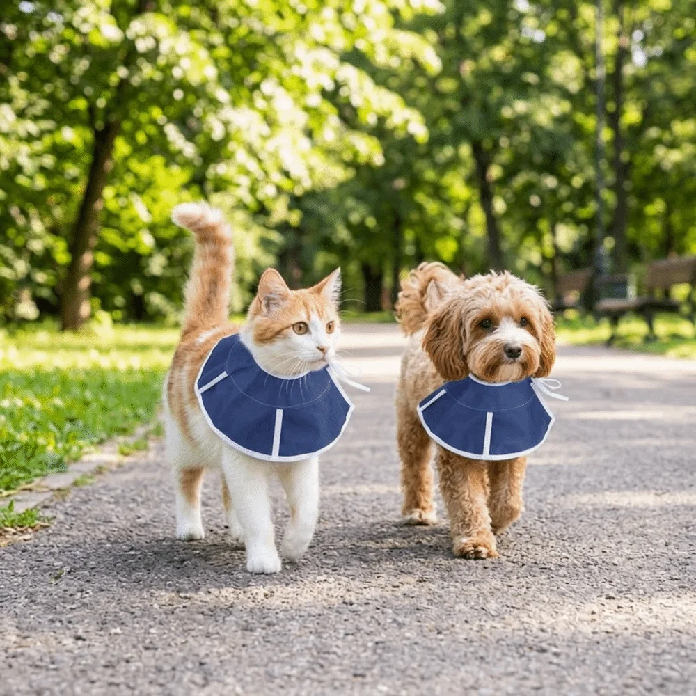 Flexible Surface Elizabethan Collar Extended Edge Soft Surface Pet Recovery Ring Adjustable Fit Portable Build Anti Lick Shield