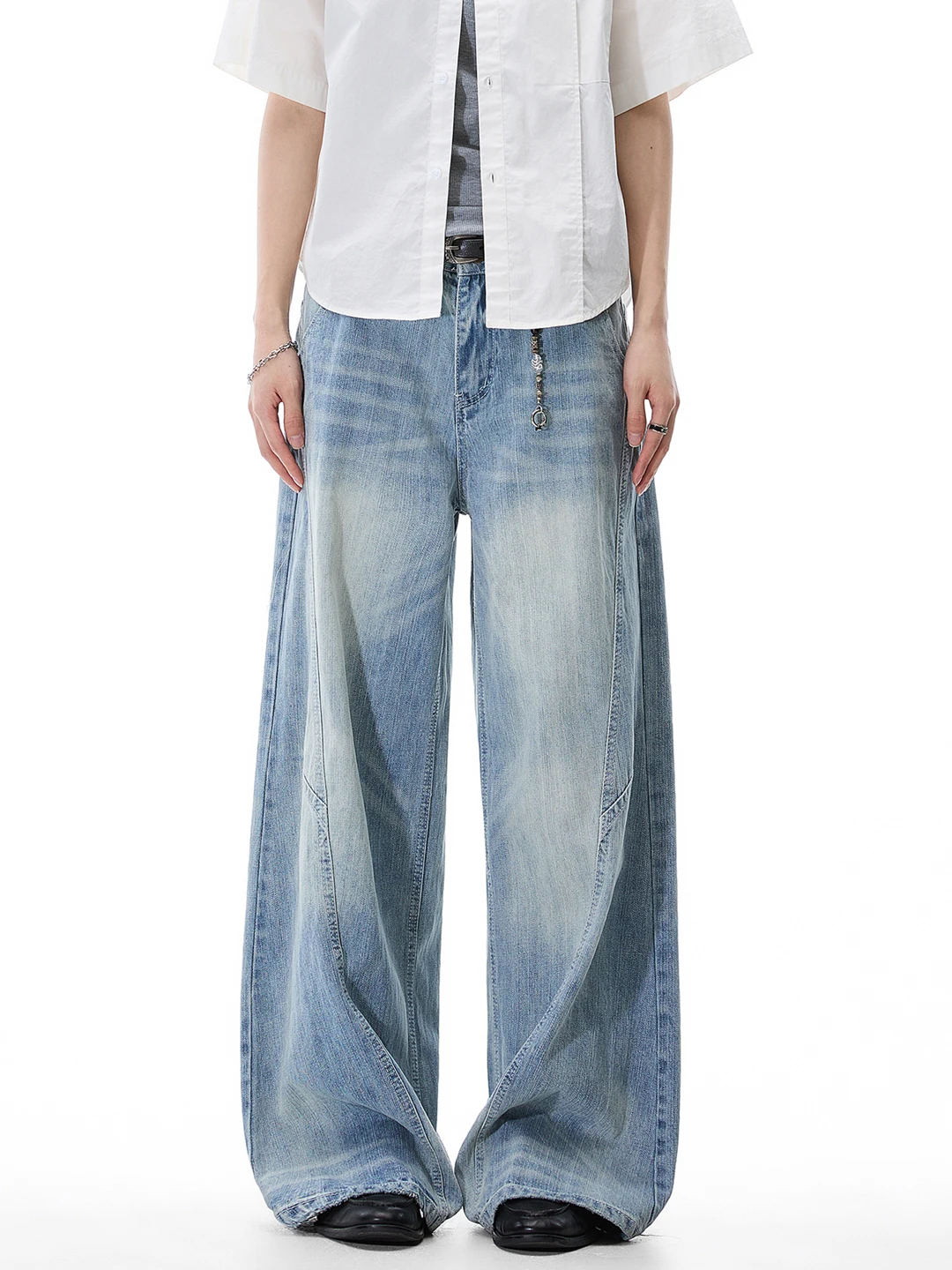 

American Sle Wide Leg Jeans Loose Casual Long Pants Dra Straight Leg Pants Spring New Arrival Ladies Cotton Denim