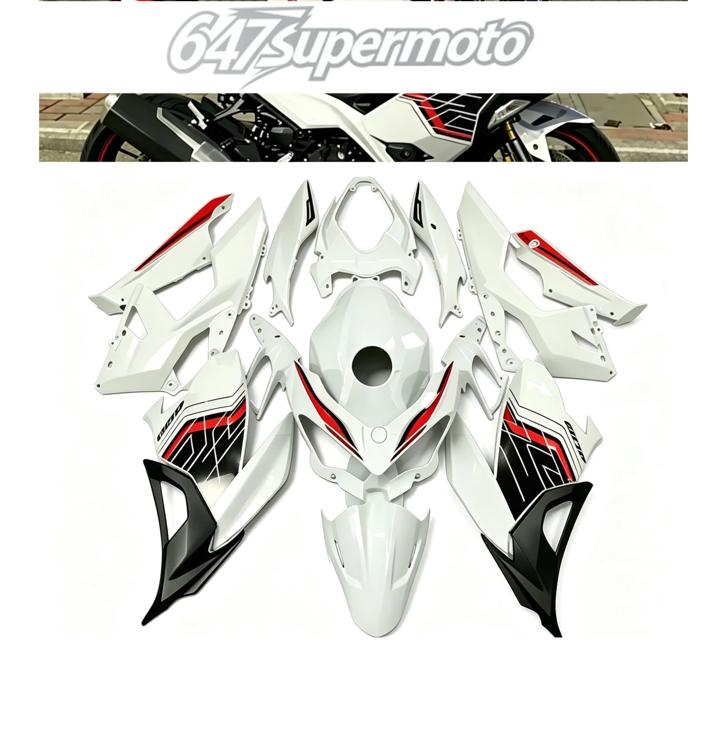 Abs Plastics Fairings Kit Set Fit for Ninja400 Ex400 Ex Ninja 400 2018 - 2023 White Red Black 19 20 21 22