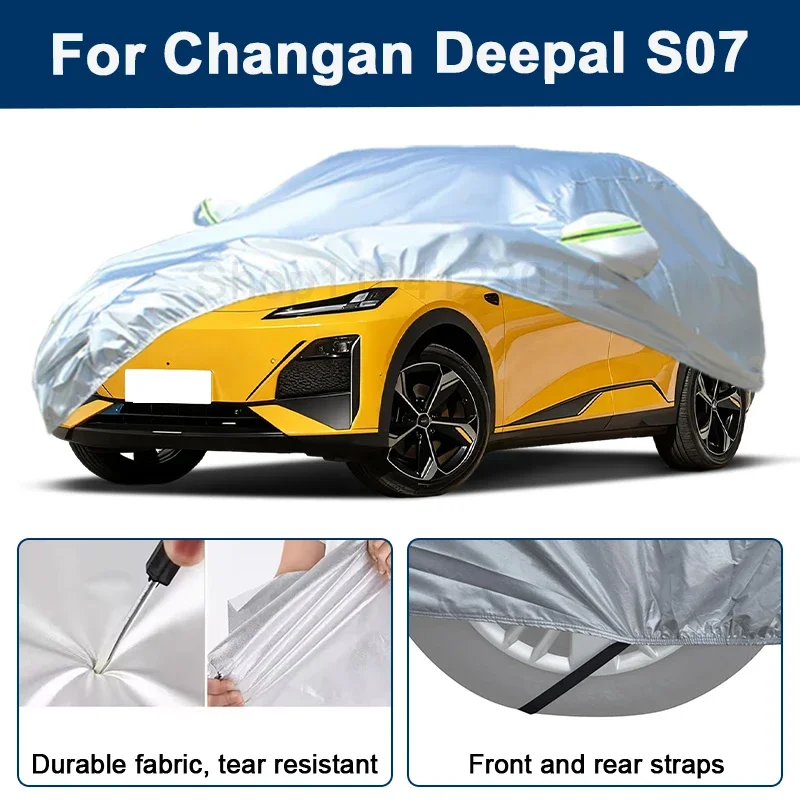 

Всепогодный чехол для автомобиля Changan Deepal S07 с отражающими полосами, водонепроницаемый, снегозащитный, пылезащитный, с защитой от УФ-излучения, автоаксессуар