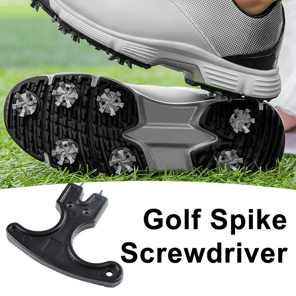 Golf Spike Wrench With Ergonomic Handle, Universal Golf Shoes Spike Removal Tool, 2-Pin Cleats Spanner Key, Golf Accessory