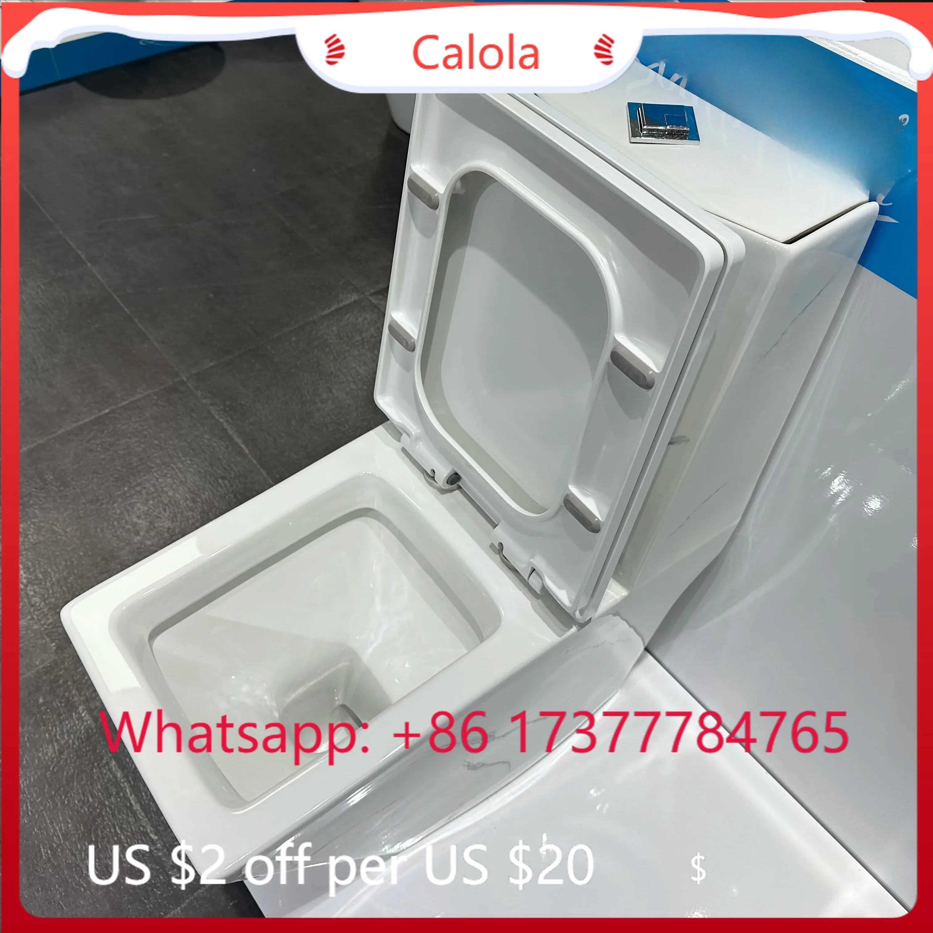 White Ceramic One Piece Toilet Floor Mounted Marble Shape Bathroom Water Closet Commode