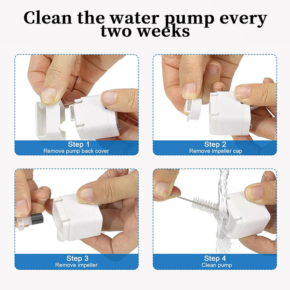 Intelligente Ersatzpumpe für Haustier-Wasserspender, Ultra-Leise Tauchpumpe mit LED-Automatik-Abschaltfunktion, passend für 2,2L/3,2L Katzenwasserspender – Detail 5
