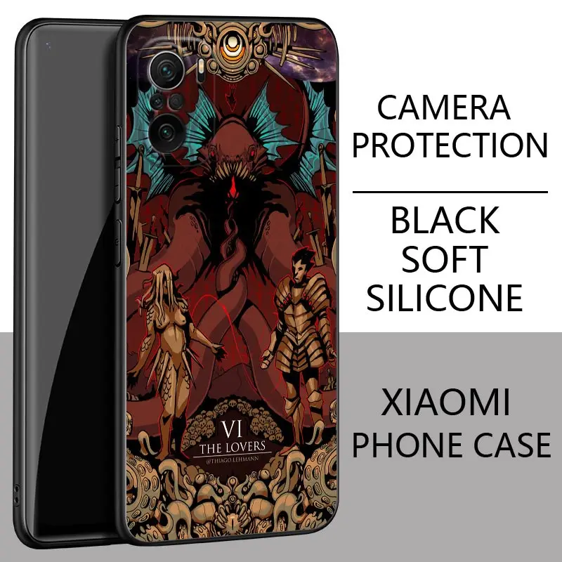 DEATH Tarot Cards Art Poco F5 Fundas For Xiaomi Poco X3 NFC X4 X5 Pro 5G M3 M4 M5S F3 F4 F5 Pro C51 C55 50 Phone Case Back Cover