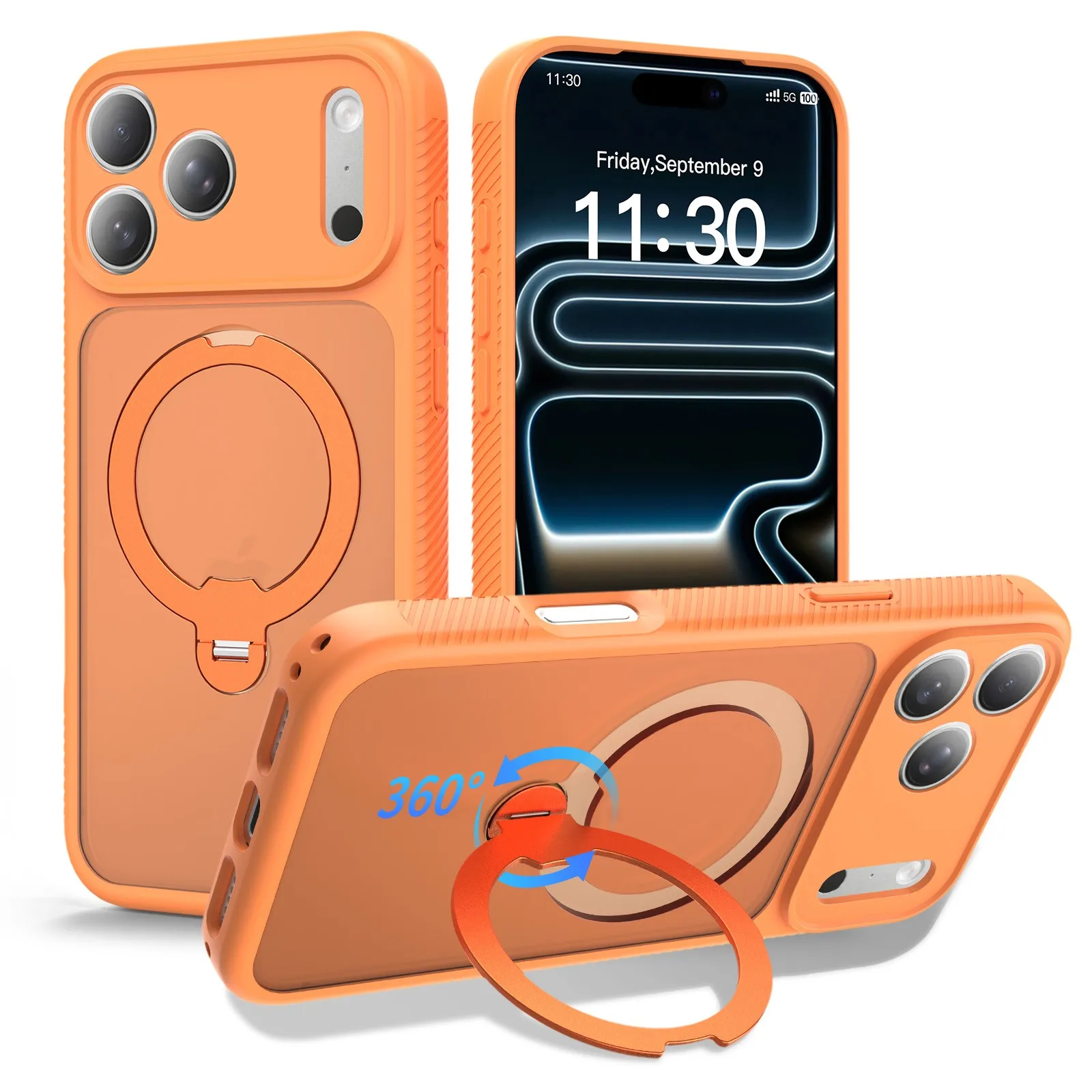 

For iPhone 17 Pro Max Air 15 Plus Shockproof Slide Camera Case Ring Stand Cover 1688