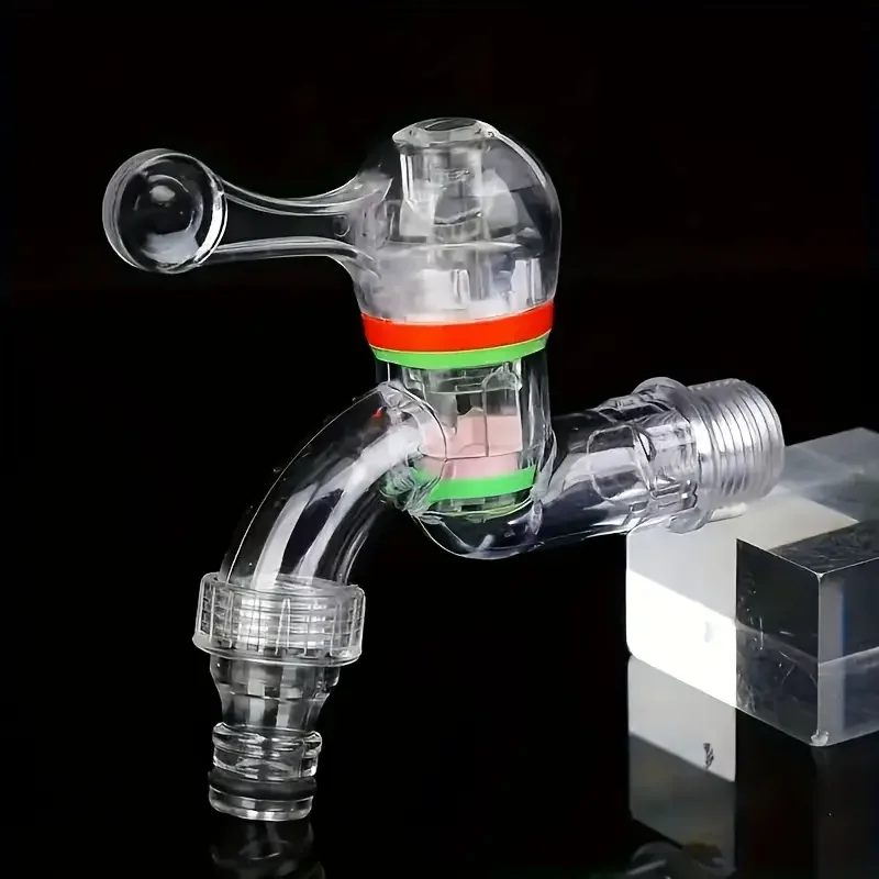 1pc transparent plastic faucet for laundry room and household use, suitable for washing machines, Christmas gift, anti-freeze