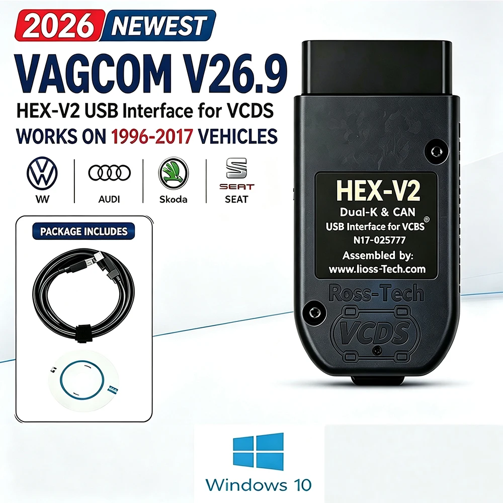 2026 VCDS VAGCOM Interface VCDSCAN HEX V2 Update 26.9.0 FOR VW For AUDI Skoda Seat Multi-Language Car Diagnostics Tools