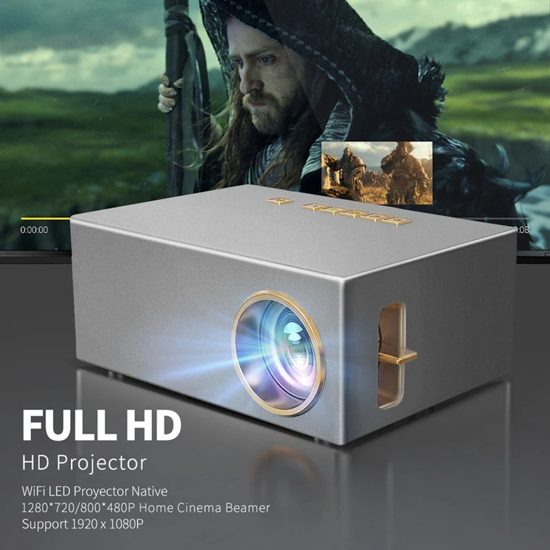 LED Projector 800X480P Resolution Support Voice Full HD Video Beamer For Home Theater Pico Movie Projector-EU Plug