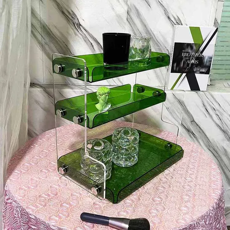 Living room bedroom kitchen household items Three-layer clear acrylic storage rack