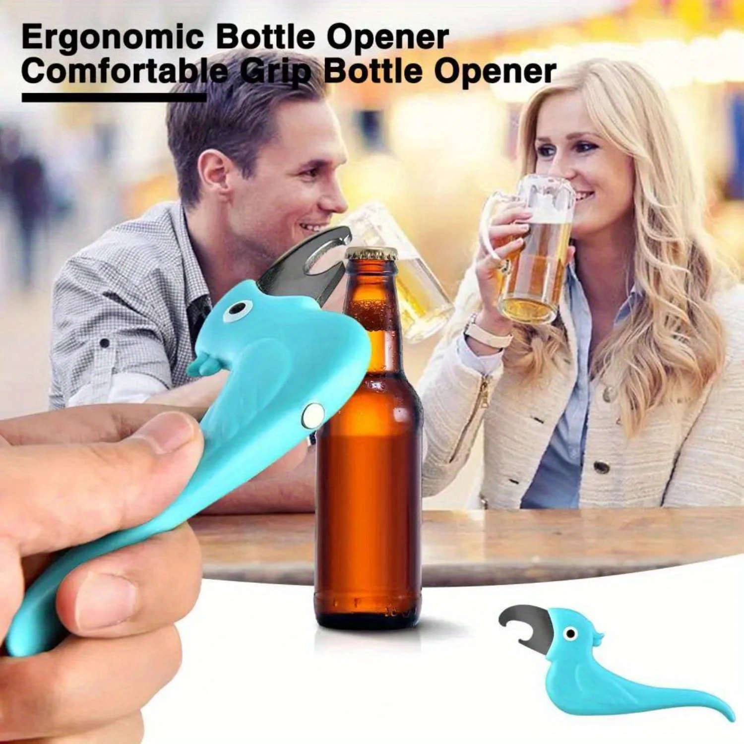 1pc, Curved Tail Opener Ergonomic Bottle Opener, Multifunctional Parrot Beer Bottle Opener, Ergonomic Design  Fridge Magnet