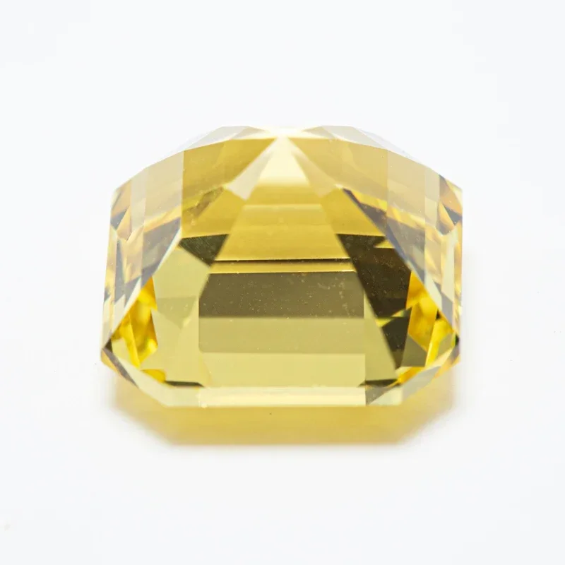 Lab Grown Sapphire Asscher Shape Yellow Color Charms VVS1 DIY for Jewelry Making Pendant Materials Selectable AGL Certificate
