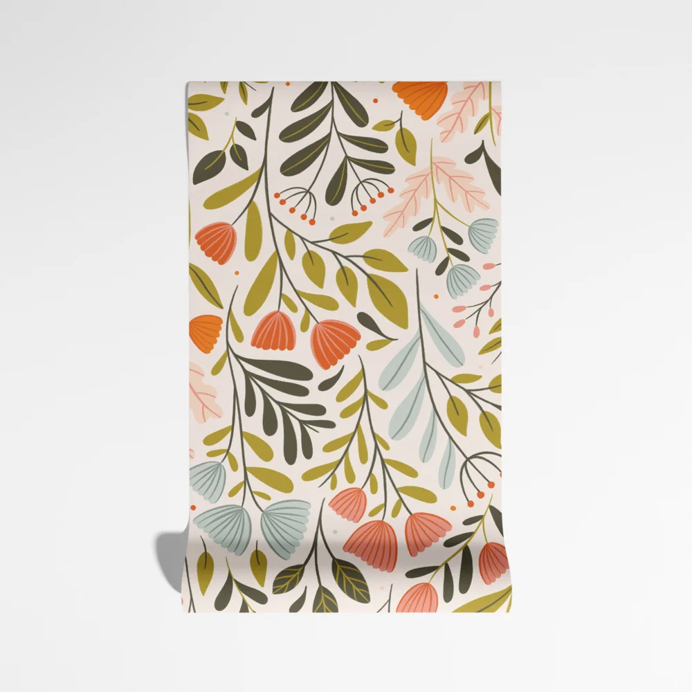 

Съемные самоклеящиеся обои в стиле ретро-богем с изображением растений и цветов, водостойкие и влагостойкие, ПВХ-обои для спальни