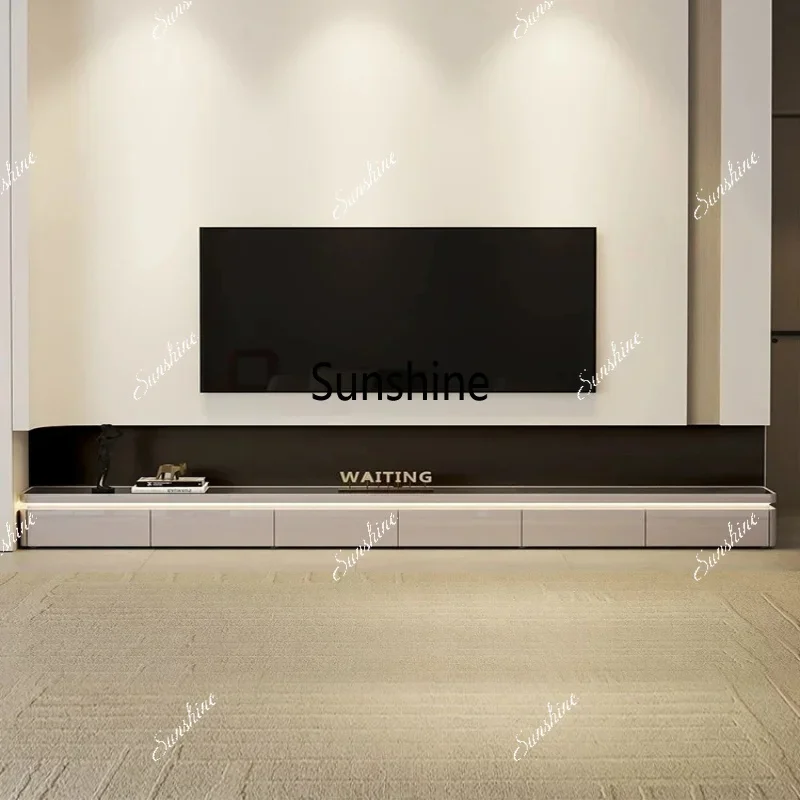 YYYLH floor TV cabinet light luxury high sense modern simple ultra-thin cream style living room