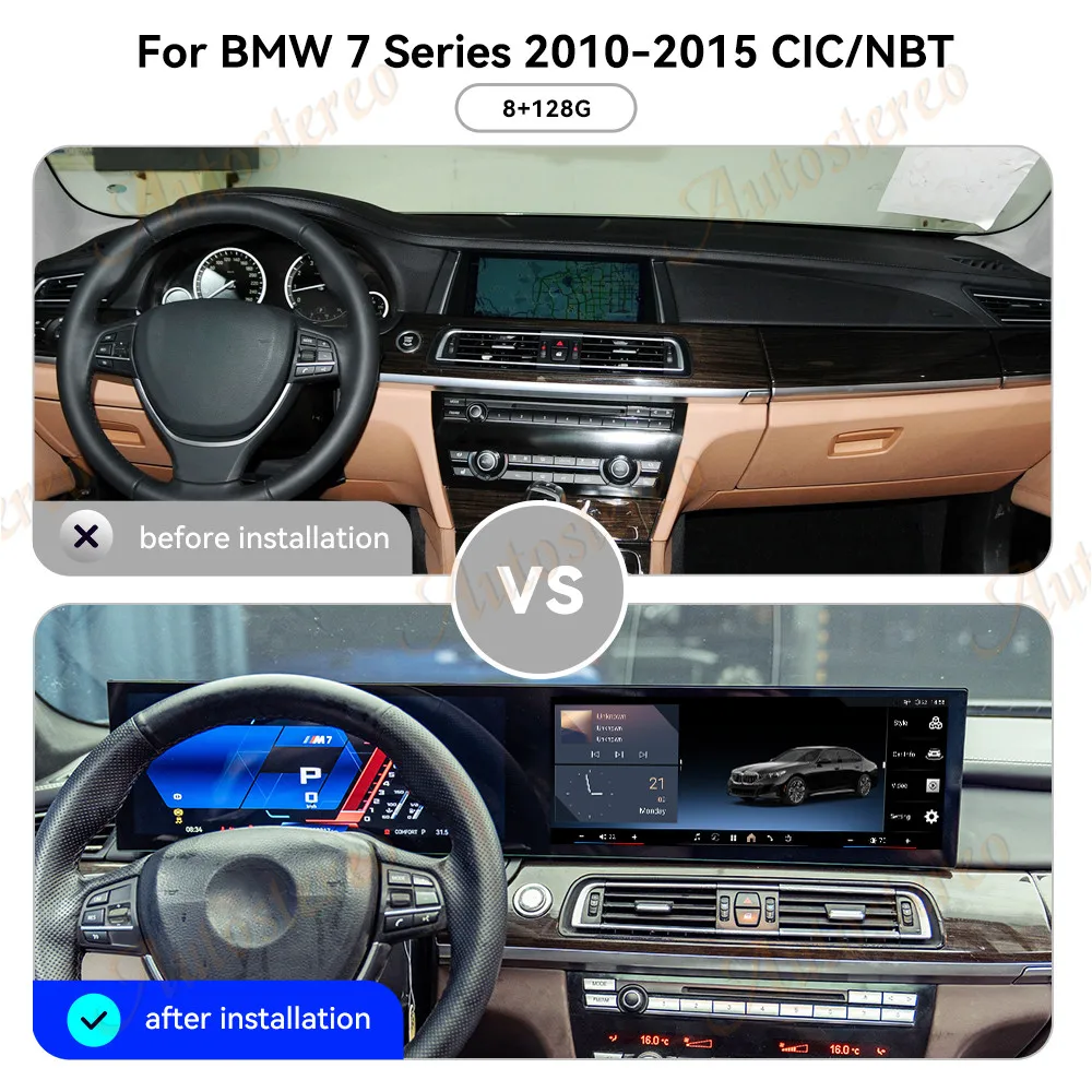 15.8 Dual Screen Car Odometer Carplay Android For BMW 7 Series F01 F02 F03 Car Multimedia Player Car Digital Cluster Speedomete