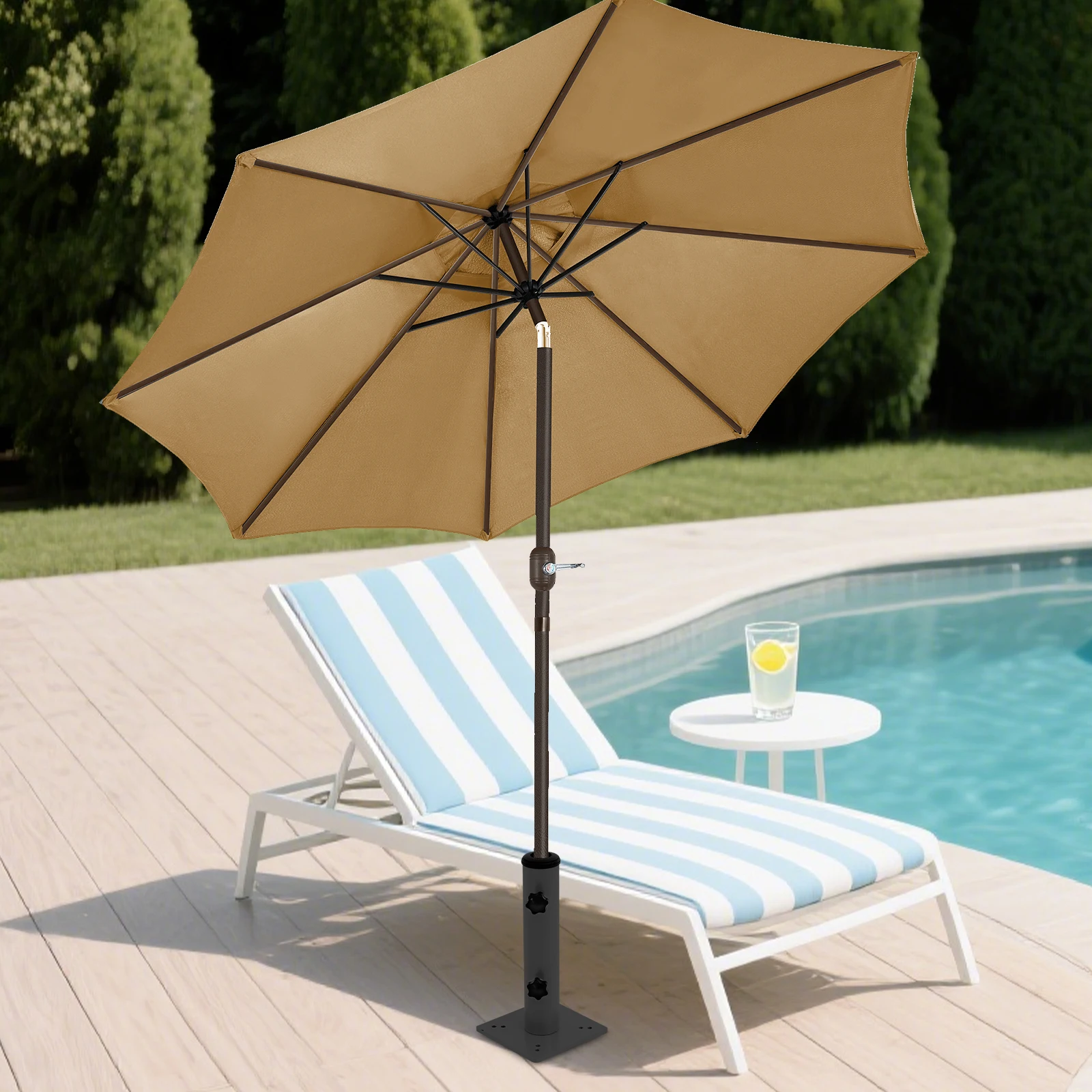 Embedded Umbrella Stand Patio Cantilever Umbrella Base Upright Outdoor Umbrella Holder 18.5lbs Heavy Duty Umbrella Ground Anchor