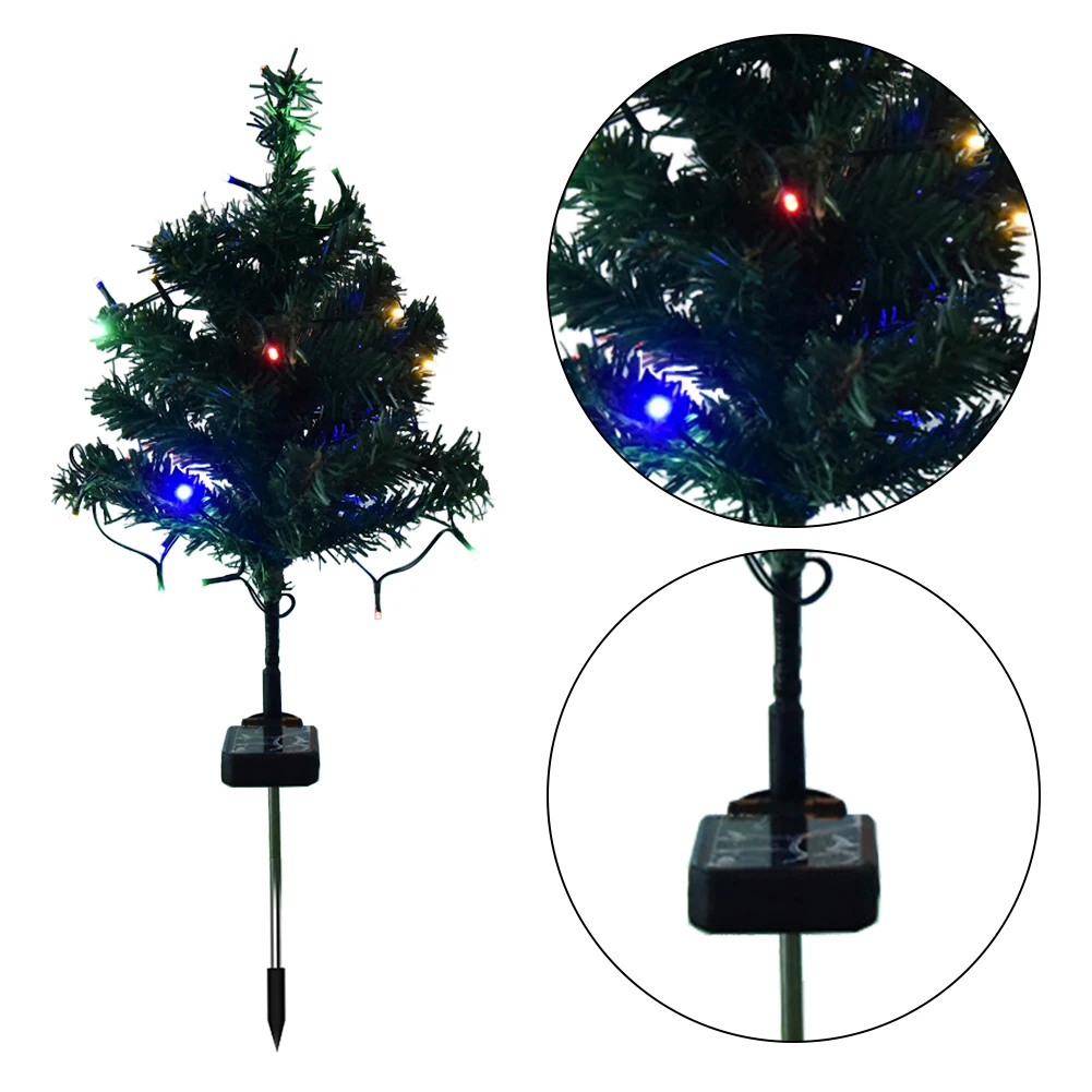 เกล็ดหิมะ Xmas Tree Stake Light ต้นคริสต์มาสโคมไฟสนามหญ้ากันน้ํา LED สวนภูมิทัศน์แสง Pathway สนามหญ้า Patio Xmas เครื่องประดับ