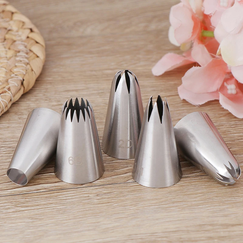 

5 PCs Stainless Steel Icing Piping Pastry Nozzles Cupcake Cream Making Set