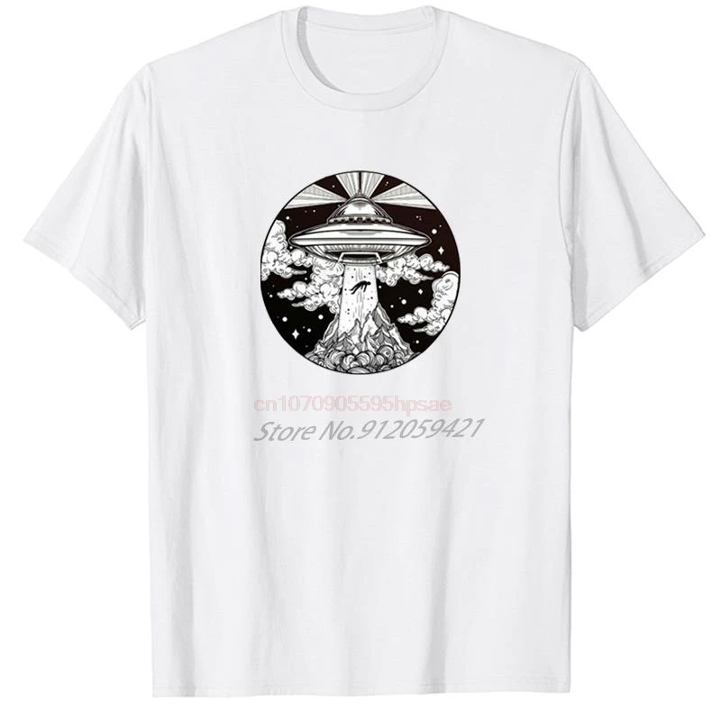 Men's Alien Space Tattoo T-Shirt 'Roswell Believe' Cotton Short Sleeve Graphic Tee New Men's Shirts And T-Shirts