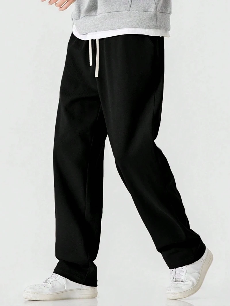 Relaxed Drawstring Sweatpants Heather Joggers Casual Lounge Pants Comfortable Elastic Waist Cotton Blend Bottoms, Men Grey