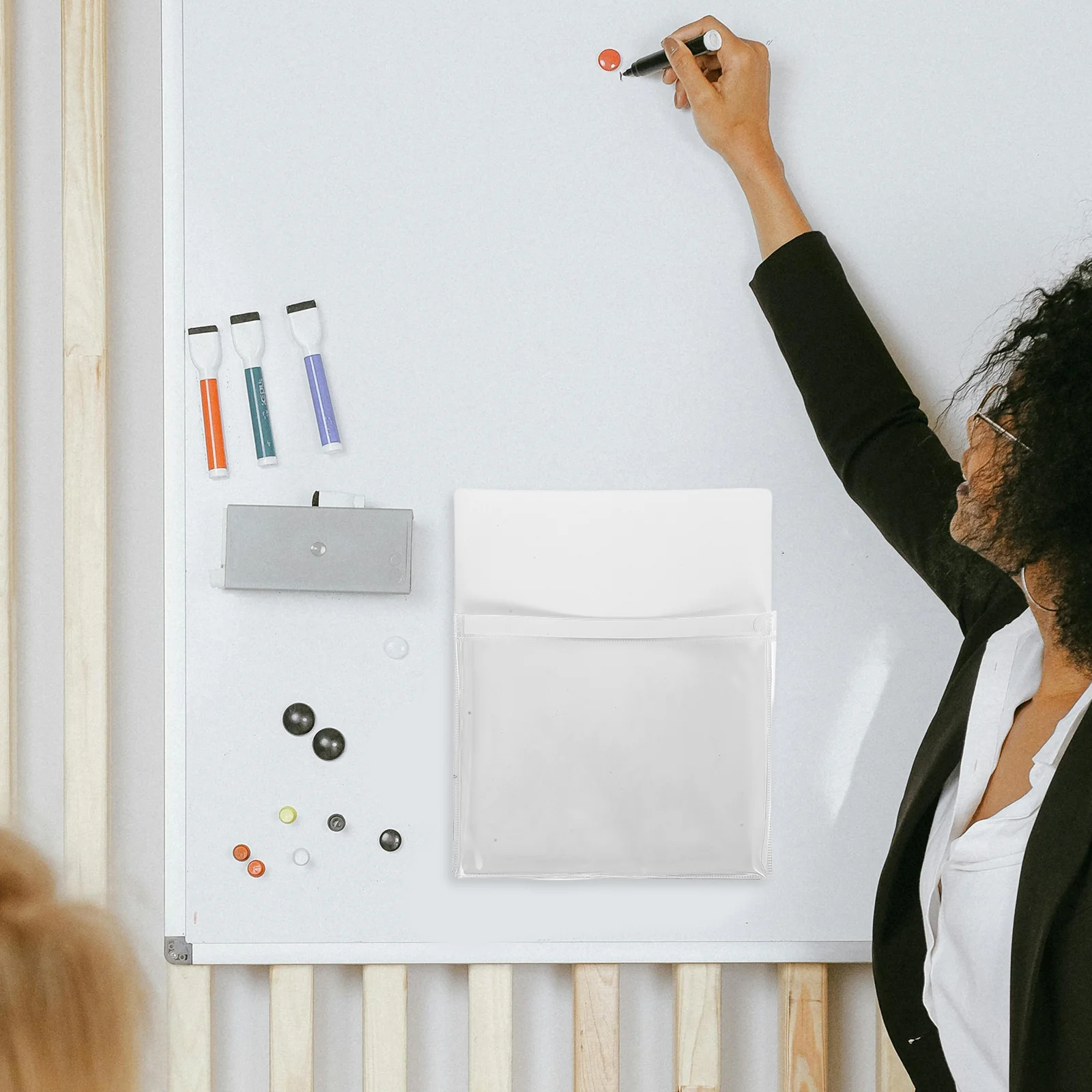 Borsa per documenti magnetica Organizzatore per frigorifero compatto bianco Portapenne per lavagna Scatola portaoggetti per frigorifero Home Office