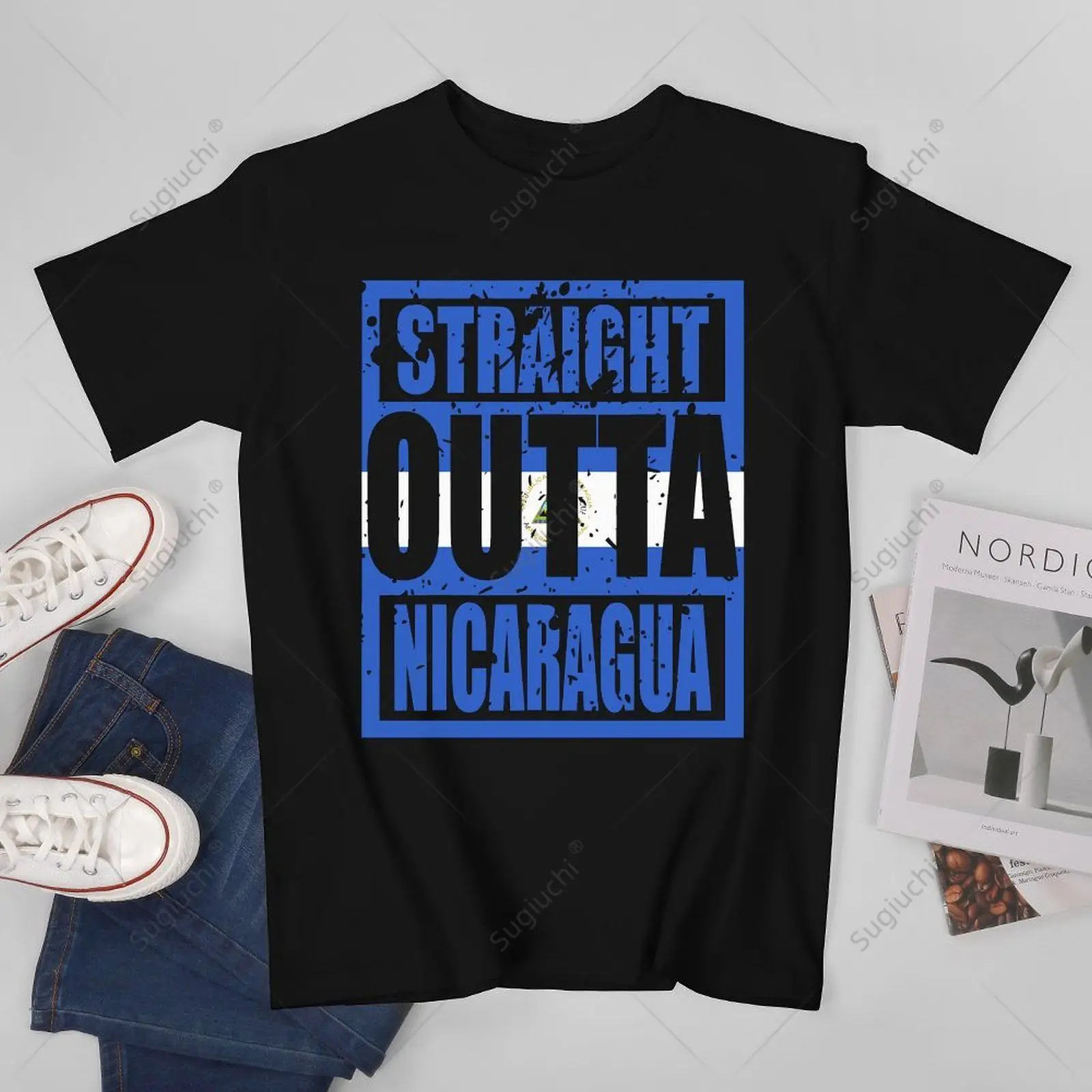 Unisex Men Straight Outta Nicaragua Tshirt Tees T Shirts Women Boys 100% Cotton T-Shirt