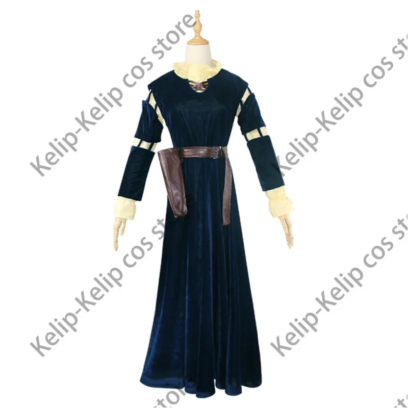 Princess Merida Cosplay Costume Anime Brave Princess Women Female Adult Dress Velvet Girls' Suit For Halloween Wig