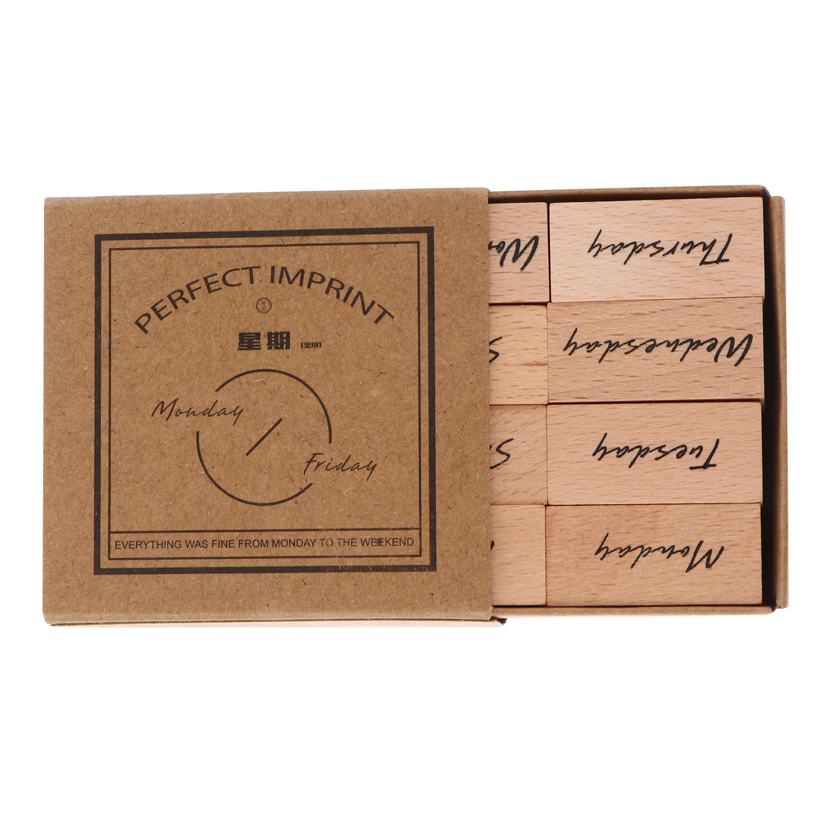 

Wooden Stamp Set 6 Patterns DIY Crafts Kits Cards Scrapbook Envelopes Natural Stripes Suitable for Paper Fabric Plastic Glass
