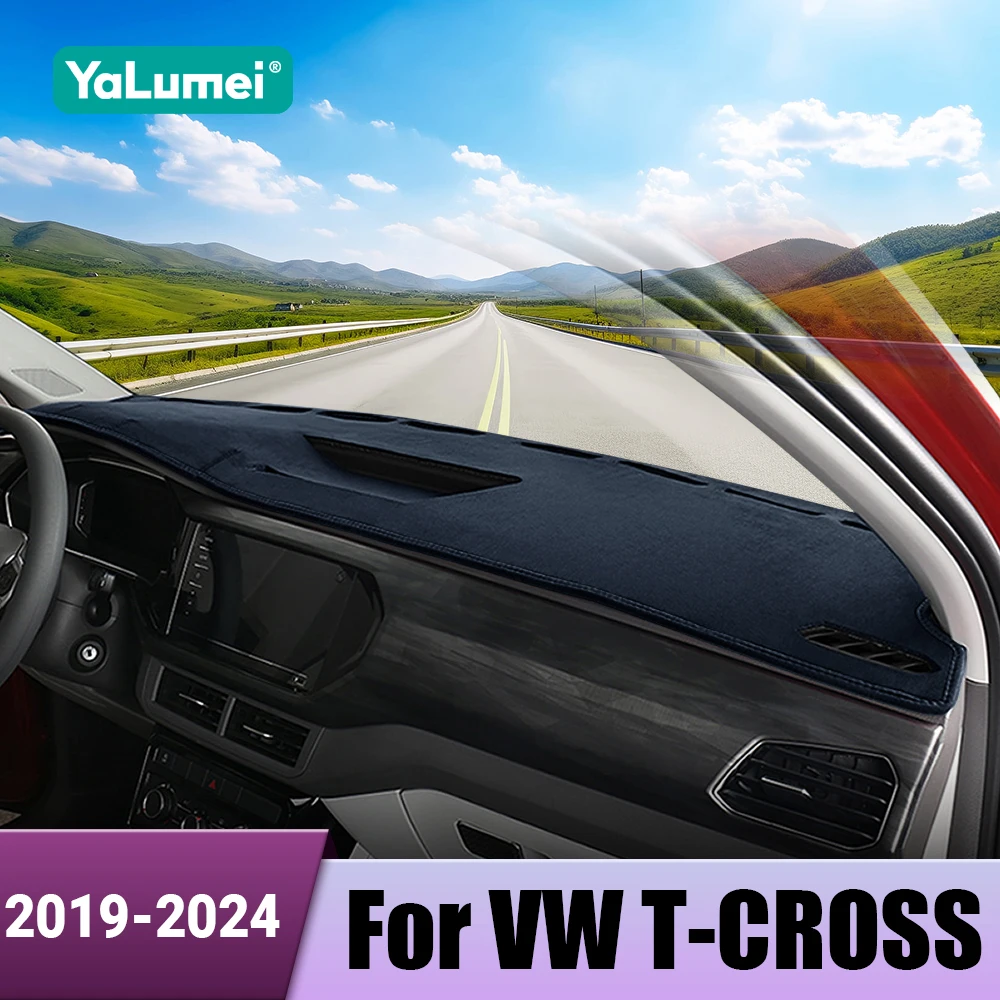 Car Dashboard Avoid Light Pad Instrument Platform Desk Cover Mat For Volkswagen VW T-CROSS TCROSS 2019 2020 2021 2022 2023 2024