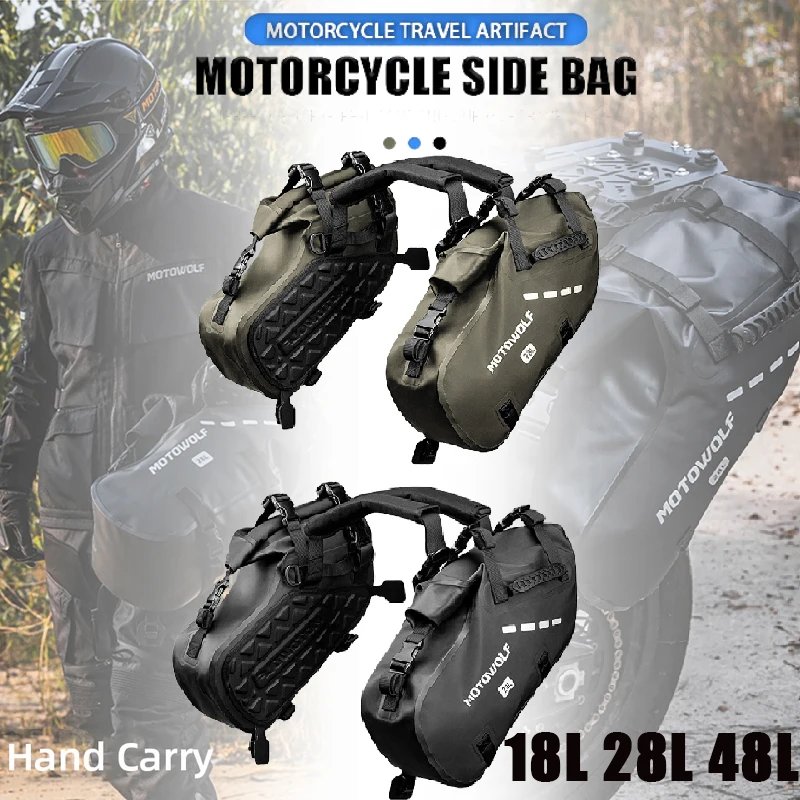 

Мотоциклетная сумка, водонепроницаемая, 18/28/48 л, большая вместительная, универсальная мотоциклетная сумка, седло, боковые сумки для Yamaha Honda Kawasaki