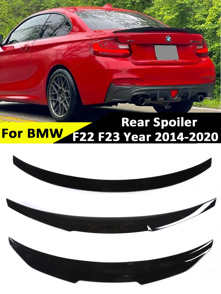 

For BMW 2 Series F22 F23 F87 2014 -2021 Rear Bumper Spoiler Lip Carbon Fiber MP M4 PSM Style Roof Trunk Wing Tail Gloss Black