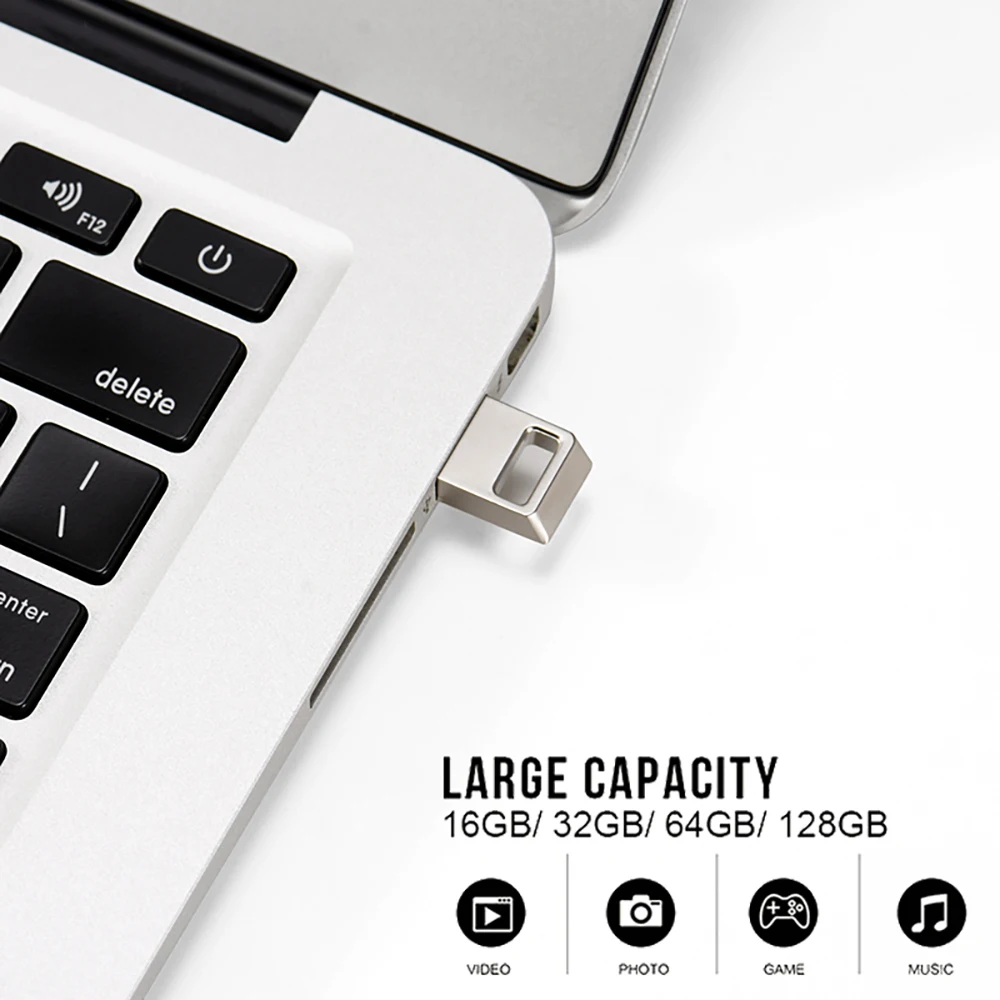 ミニメタルUSBフラッシュドライブ 128GBペンドライブ 16GB 32GB 64GB USB2.0 USBスティック ペンドライブ フラッシュUSBディスク 車載USBスティック 4GB 8GB