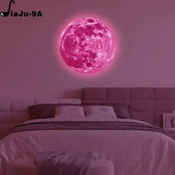 Aesthetic 3D Luminous Moon Wall Sticker Glow in The Dark Fluorescent Sticker PVC Home Kids Room Decals Wall Decor Wallpaper