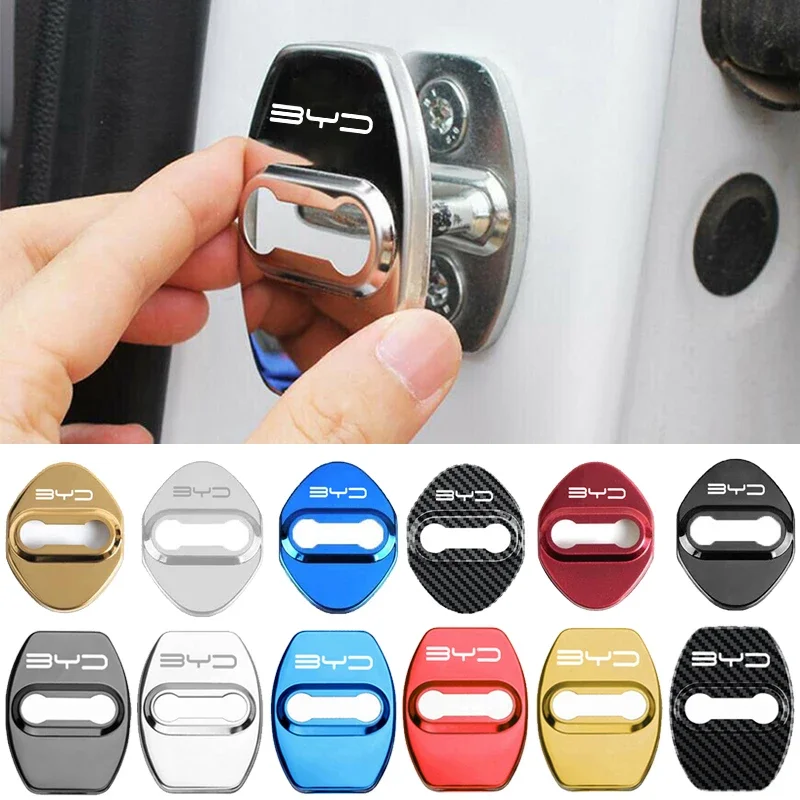 4pcs Car Door Lock Cover Protect Emblems Case for BYD Atto 3 Destroyer 05 Seal Dolphin Tang Song Han Yuan Styling Accessories