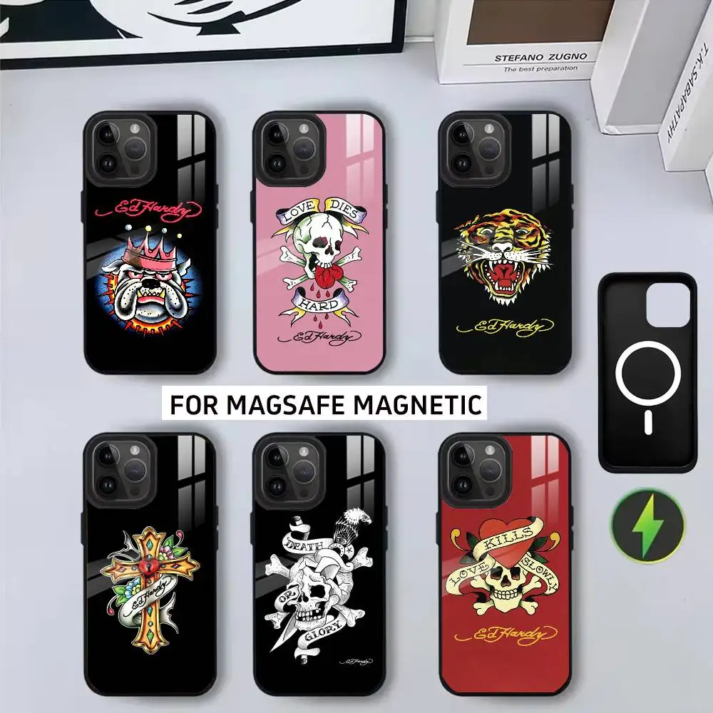 

Fashion E-Ed Brands H-Hardy Phone Case For iPhone17,16,15,14,13,12,11 Plus,Pro Magnetic For Magsafe Wireless Charging