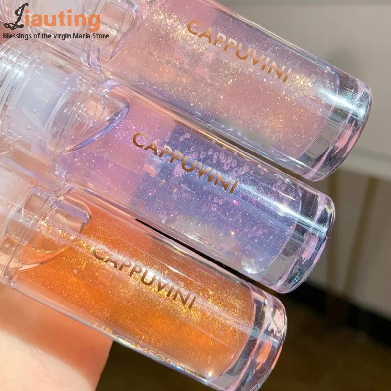 Cappuvini Transparante Crystal Jelly Lipgloss Glanzende Heldere Spiegel Hydraterende Lippenbalsem Glitter Vloeibare Lipstick Lipolie Lip Tint