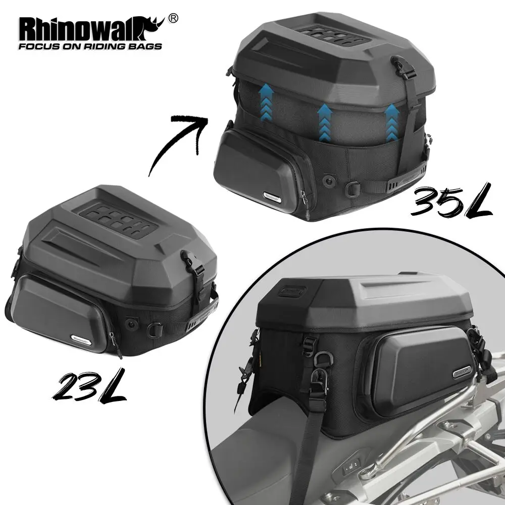 Rhinowalk Motorcycle Back Seat Bag Full Face Helmet Backpack 35L Large Dry Motor Storage Bag With Rainproof Inner Bag Luggage
