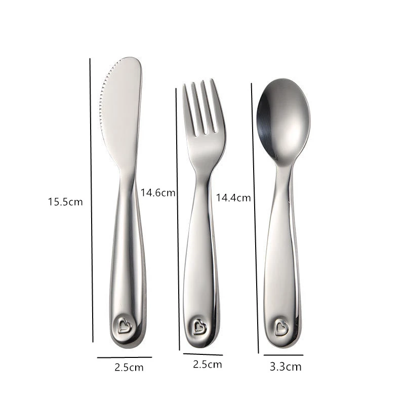316 Stainless Steel Love Heart Cutlery Set for Children Western Spoon Fork Knife Dinnerware Sets Tableware Kitchen Utensils