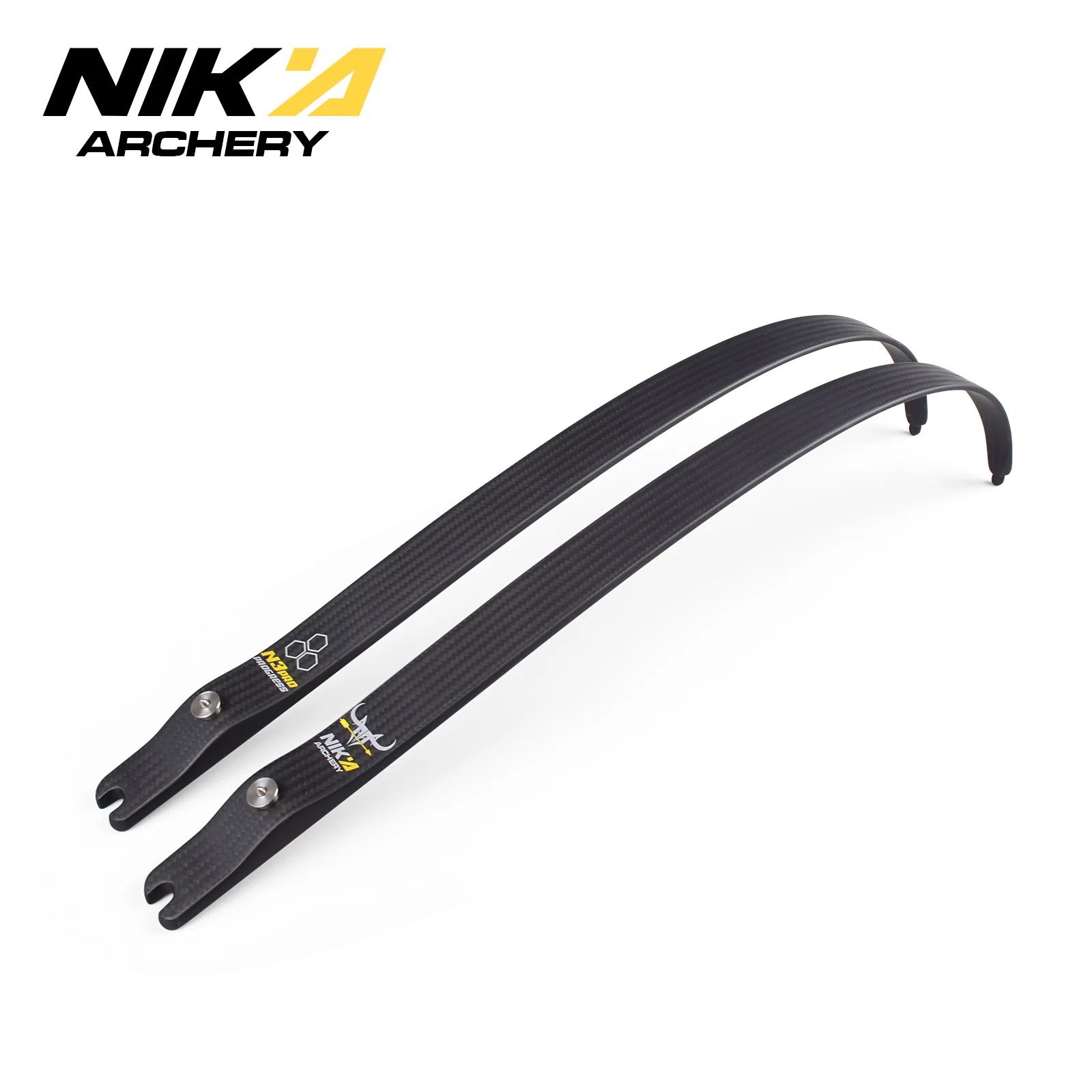 

2023 1Pair NIKA ARCHERY 66" 68" 70''@25H Pro N3 Limbs small bull logo 100% Carbon Fiber Limbs Draw Weight 24-50 LBS