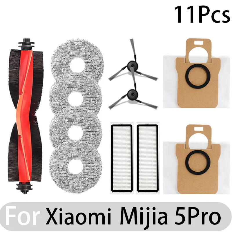 Voor XIAOMI MIJIA Robotstofzuiger 5pro Accessoires Hoofdborstel Randreinigingsborstel Stofzakfilter en vervangende doek