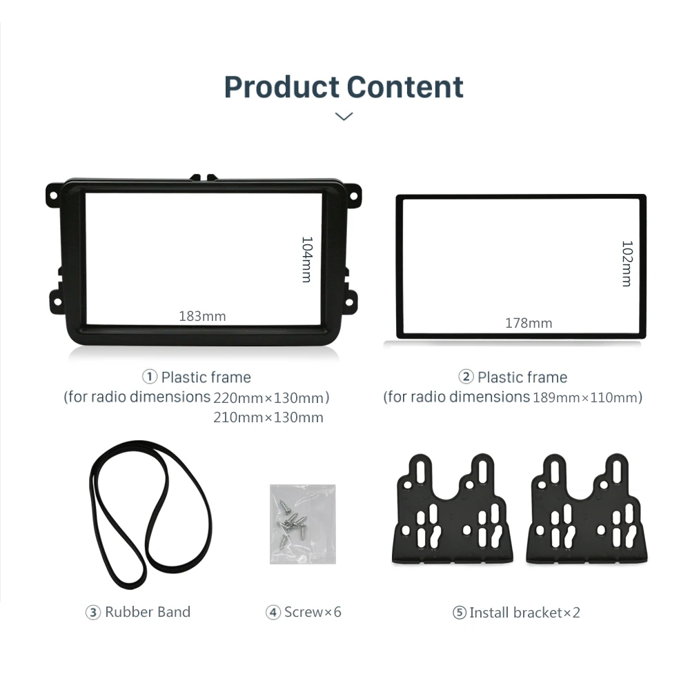 Car DVD-frame For VOLKSWAGEN JETTA CADDY TOUREG CAR STEREO RADIO DASH INSTALLATION MOUNT BEZEL TRIM KIT FASCIA FACIA 2DIN radio