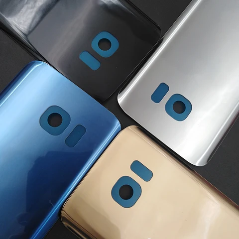 Задняя крышка батарейного отсека для Samsung Galaxy S7 G930 G930F S7 Edge G935 G935F, задняя панель, дверной корпус, запасные части с логотипом