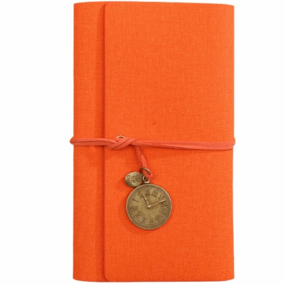 レトロスタイル A6 ステッカーブック 6穴 フリップデザイン フリップノート 再利用可能なレトロスパイラルノートブック トラベル