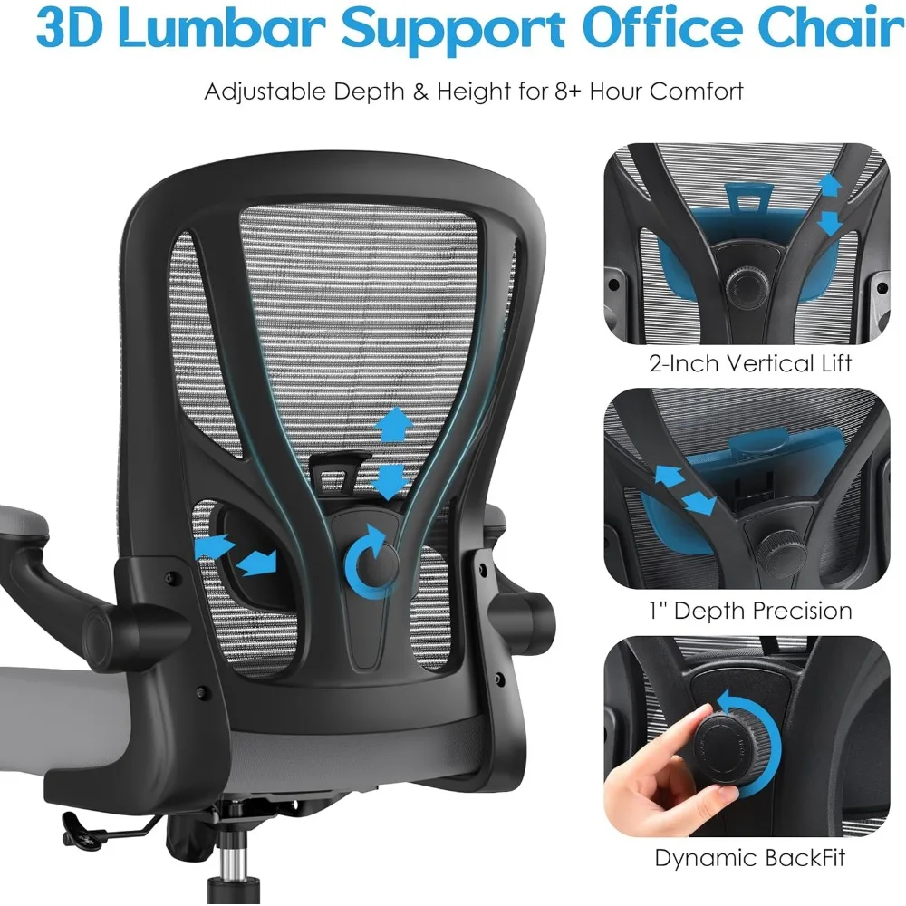 sedia da ufficio sedia da scrivania ergonomica - sedia da computer in rete sedia da lavoro traspirante con ruote supporto lombare regolabile scrivania di casa di